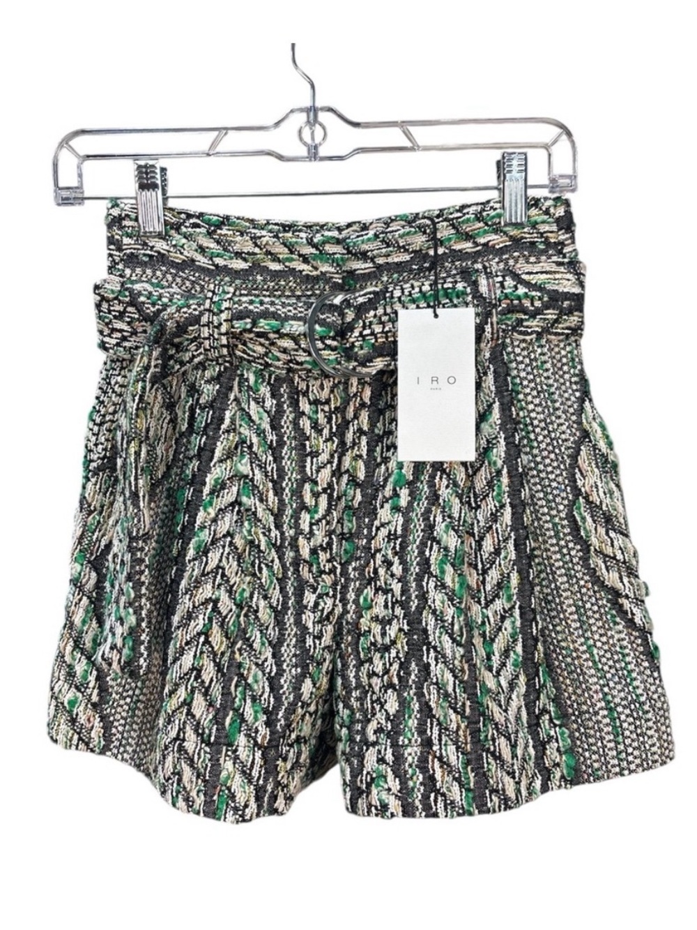 IRO high waisted tweed Abrami belted shorts, NWT. Size 40 Eur/8 US - Picture 4 of 6